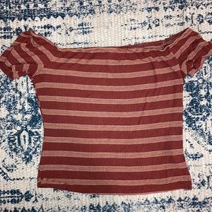 Cute stripped off the shoulder top